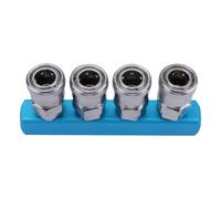 Acciaio Inox Raccordo Rapido Pneumatico Blu per Compressori | Riduce Perdite D’aria, Resistenza alla Corrosione, Cambio Utensile senza Scollegare Tubo