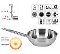 Acciaio Inox Saucenpfanne Padella Ø 24cm Induktiongeeignet