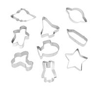 Acciaio Inox Stampo Biscotti 9 Pezzi Tema Spazio | Design Universo e Astronave, Superficie Liscia senza Bave, per Impasti e Cioccolato, Uso Domestico Creativo