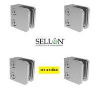 Acciaio Inox Supporto IN Vetro Set 4 Pezzo Morsetto di Ringhiere 42,4 Piatto V2A