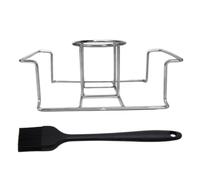 Acciaio Inox Supporto Pieghevole per Pollo Arrosto per Griglia | Design Ergonomico, Uso Multiuso, per Pollo e Fagiano, Adatto a Cottura alla Brace, Interno