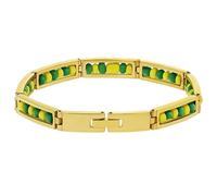 Acciaio Inox Verde Giallo Perline Babalawo Amuleto Protezione Orula Bracciale