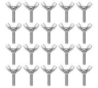 Acciaio Inox Vite a Farfalla Serraggio Manuale M6x20, 20 Pezzi | Fissaggio senza Attrezzi, per Coperture, Pannelli e Tavole, Finitura Liscia, Argento, Uso Banco