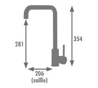 Kilo del mixer cucina rubinetto rousseau - senza doccia - grigio in acciaio inossidabile