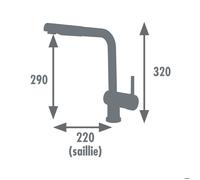 Rousseau Matstouko Kitchen Mixer - con doccia - in acciaio inossidabile grigio