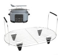 Acciaio Per Acciaio Steamer Rack Con Maniglie Per Pro 8.5 Quart Mc1000 Slow Cooker Silicone Grip Quattro Angoli Finitura Argento Strumento Da Cucina