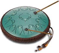 Acciaio Tongue Drum 14 pollice 15 Nota Strumento percussione, strumento a percussione manuale Tambourine, martello per cintura, borsa da viaggio, yoga, meditazione, musicoterapia (Color : A)