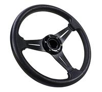 Acclcors Universal Racing Lenkrad, Gaming Lenkrad 13.6" 6 Bolzen Griff Vinyl Leder mit Horn Taste für Rennen/Rallye/Motorsport/Auto Sim Fahren (Schwarz)