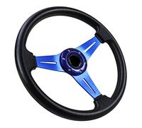 Acclcors Universal Racing Lenkrad, Gaming Lenkrad 13.6" 6 Schrauben Grip Vinyl Leder mit Hupe Taste für Rennen/Rallye/Motorsport/Autosimulation (Blau)