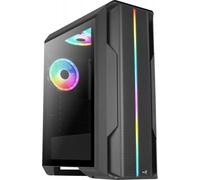 Aerocool SPLINTERDUOBKV1, Case Gaming ATX, Frontale ARGB + 3 Ventole ARGB, Nero, Mid-tower