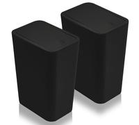 Accmuzzy 2 Cestini da Bagno da 9 L, Sottili per Camera da Letto, Cestino Bagno a Prova di Cane, Cestini Stretti con Coperchio, Cestino Sottili in Plastica per Ufficio, Soggiorno, Cucina(Nero)