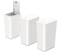 Accmuzzy Set di 3 Bidoni della Spazzatura da 9 L per Bagno, Cestini Stretti con Coperchio, a Prova di Cane, Adatti per Camera da Letto, Ufficio, Soggiorno, Cucina e WC