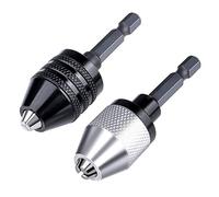 ACCOCO 2 pezzi Adattatore Per Mandrino, 1/4"esagonale gambo 0.3-0.5 mm Keyless Mandrino Conversione Tool Hex Shank Conversione Potenza Keyless Drill Bit