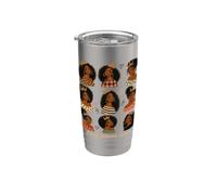 Accogliente Autunno Regina Nera Melanina Donne Afro Bicchiere termico in acciaio inox doppia parete