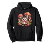 Accogliente autunno riccio con funghi natura illustrazione Felpa con Cappuccio
