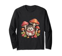 Accogliente autunno riccio con funghi natura illustrazione Maglia a Manica