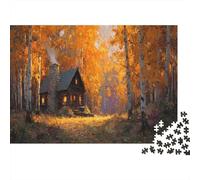 Accogliente baita di campagna, foresta autunnale Puzzle 1000Pcs Decorazione Per La Casa. Rilassamento E Intelligence Per Adulti E Bambini Da 14 Anni 70x50cm/1000pcs