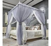 Accogliente baldacchino a doppio strato con baldacchino a rete elegante per una decorazione elegante della camera da letto, perfetto per ragazze e adulti, accessori da letto chic per un rifugio da