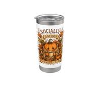 Accogliente caffè autunnale socialmente ansioso del Pumpkin Bicchiere termico in acciaio inox doppia parete