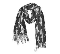 accogliente cashmere sentire bella sciarpa per le donne natale per la donna Shark Silhouette Black White bufandas para invierno mujer