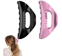 Accogliente clip a clip, morbida e flessibile da donna, ultra leggera, antiscivolo, per capelli spessi, fini e ricci, presa forte per l'uso quotidiano (rosa + nero)