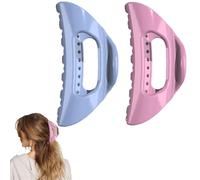 Accogliente clip a clip, morbida e flessibile da donna, ultra leggera, antiscivolo, per capelli spessi, fini e ricci, presa forte per l'uso quotidiano confortevole (rosa + blu)