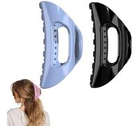 Accogliente clip a clip, morbida e flessibile da donna, ultra leggera, antiscivolo, per capelli spessi, fini e ricci, presa forte per l'uso quotidiano confortevole (nero + blu)