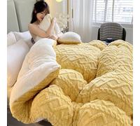 Accogliente coperta invernale in lana, spessa trapunta in velluto felpato, trapunta double-face in pelle di agnello, calda e morbida coperta per la casa, calore pesante per le notti fredde