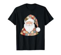 Accogliente Design Patchwork di Babbo Natale Maglietta