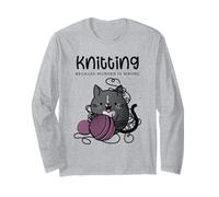 Accogliente e misterioso Gatto Che Lavora a Maglia perché l'omicidio è Sbagliato Maglia a Manica