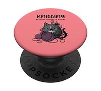 Accogliente e misterioso gatto che lavora a maglia perché l'omicidio è sbagliato PopSockets PopGrip Adesivo