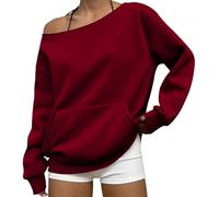 Accogliente felpa da donna autunno inverno senza cappuccio girocollo top per un comodo uso quotidiano design spalla felpa in poliestere pullover rilassato per abiti quotidiani voli casa e stagionale