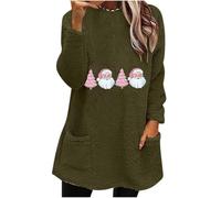 Accogliente felpa in pile da donna soffice top invernale termico pullover senza cappuccio con cappuccio per allenamento interno esterno cappotto termico regali di Natale, Jn, 3XL