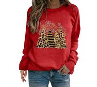 Accogliente felpa natalizia da donna 2025 con stampa natalizia con caffè, caramelle, pupazzo di neve, felpa girocollo a maniche lunghe, casual, vestibilità larga, per la vita quotidiana, regali di