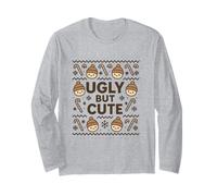 Accogliente Funny Faces Retro Natale Opera Maglia a Manica