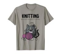 Accogliente Gatto di Fantascienza Che Lavora a Maglia perché l'omicidio è Sbagliato Maglietta