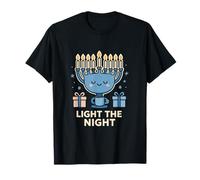 Accogliente Hanukkah Menorah Light The Night Design Maglietta