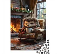 Accogliente Hedgehog Lettura 1000 Pezzi Adulti Puzzle Bambini Intrattenimento Gioco Di Sfida Difficili Impossibili 38x26cm/1000pcs