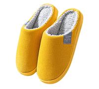 Accogliente Indoor Outdoor Slide Pantofole Per Donne E Uomini Con Pile Confortevole Casa Calzature, Giallo, 39 EU
