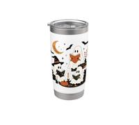 Accogliente leggendo fantasmi Halloween Bookworm Bicchiere termico in acciaio inox doppia parete