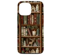 Accogliente Libreria Natale Vintage Holiday Reader Estetica Custodia per iPhone 13 Pro Max