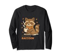 Accogliente Mattina caffè Raccoon Art Maglia a Manica