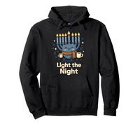 Accogliente Menorah Light The Night Design Hanukkah Felpa con Cappuccio