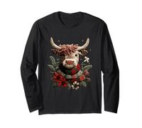 Accogliente Mucca Highland con Fiori Festivi Maglia a Manica