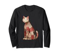 Accogliente Patchwork Gatto con Cuore Stile Vintage Trapunta Maglia a Manica