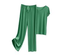 Accogliente pigiama da donna 2 pezzi pigiama biancheria intima da donna abbigliamento quotidiano per la famiglia top a maniche corte pantaloni camicia pantaloni set biancheria intima abbigliamento