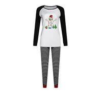 Accogliente pigiama natalizio da donna, set pigiama da donna, in cotone, a maniche lunghe, biancheria da notte taglie forti, set pigiama natalizio morbido a maniche lunghe e pantaloni, set pigiama