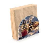 Accogliente portatovaglioli a forma di treno natalizio per tovaglioli, dispenser di tovaglioli di carta, in piedi per cucina, bagno, decorativo, acrilico
