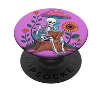 Accogliente scheletro Lettura sotto l'arte stravagante di PopSockets PopGrip Adesivo