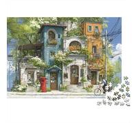 Accogliente strada europea, puzzle da 1000 pezzi, strada europea colorata per adulti, giochi educativi, decorazione per la casa, sfida ad alta difficoltà, compleanno per, 70x50 cm, regalo